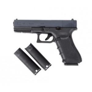Страйкбольный пистолет WE GLOCK-17 gen4, металл слайд, сменные накладки, WE-G001B-BK